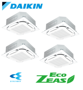 ダイキン 業務用エアコン EcoZEAS 天井カセット4方向 S-ラウンドフロー ストリーマZEAS 10馬力 同時ダブルツイン 標準省エネ 三相200V ワイヤード 冷媒R32